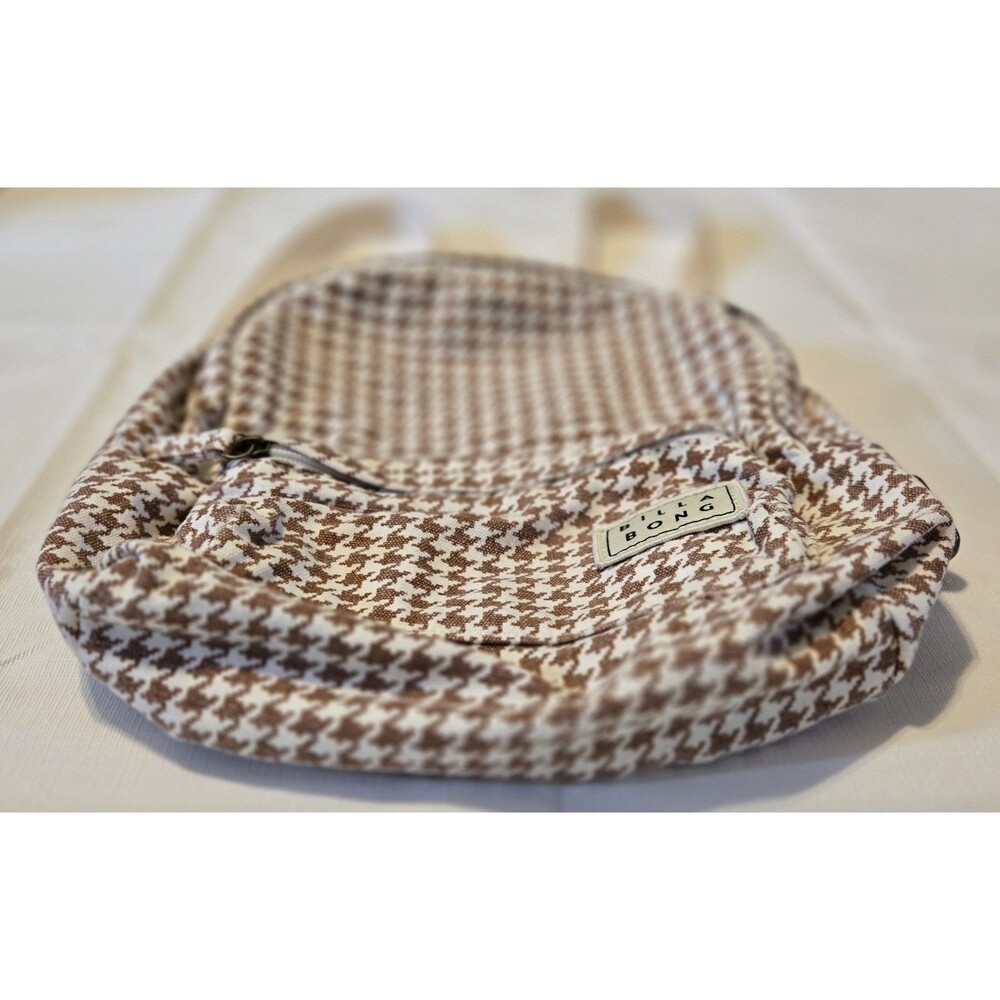 Billabong Mini Mama Houndstooth Backpack Purse Br… - image 2
